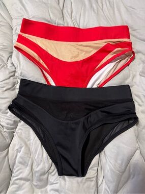 CXIX Goddess Bottoms red/nude mesh, black/black mesh